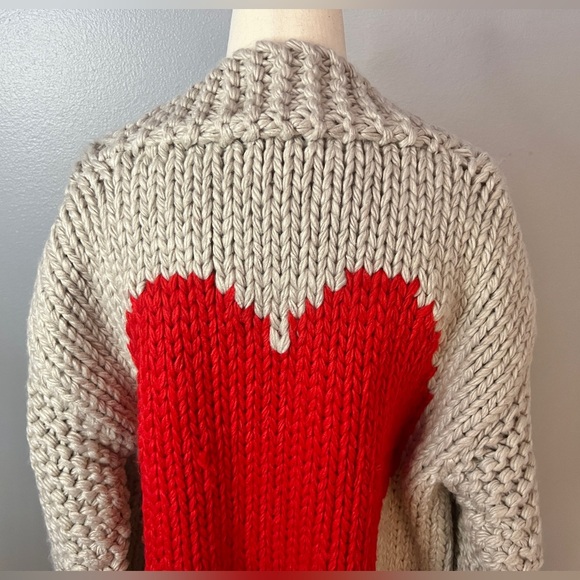 NWT NEW CHICWISH Key to My Heart Open Cardigan Chunky Knit Sweater HANDMADE XS - Picture 8 of 13